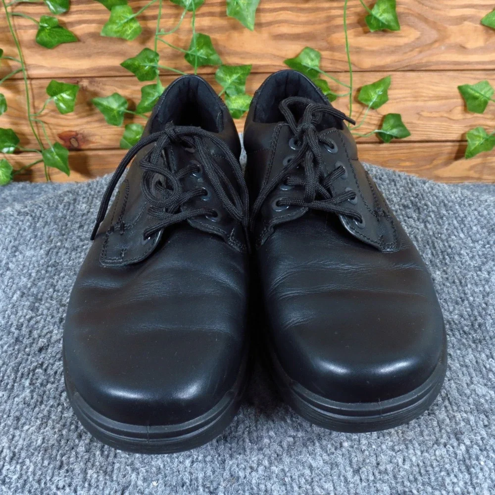 Hotter Burton‎ Men Oxford Shoes Size 8 Casual Walking Work Comfort Black Leather